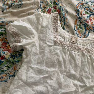 J.Crew Embroidered Square Neck Blouse